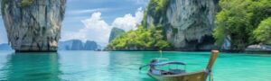 ai generated travelling to thailand advertisment background with copy space free photo